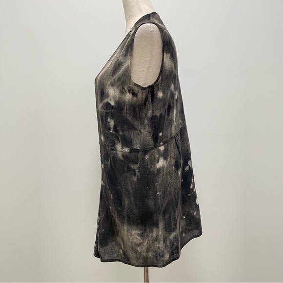 Electric Feathers Sleeveless Black Raw Tie Dye Tunic Size Small - Picture 7 of 14